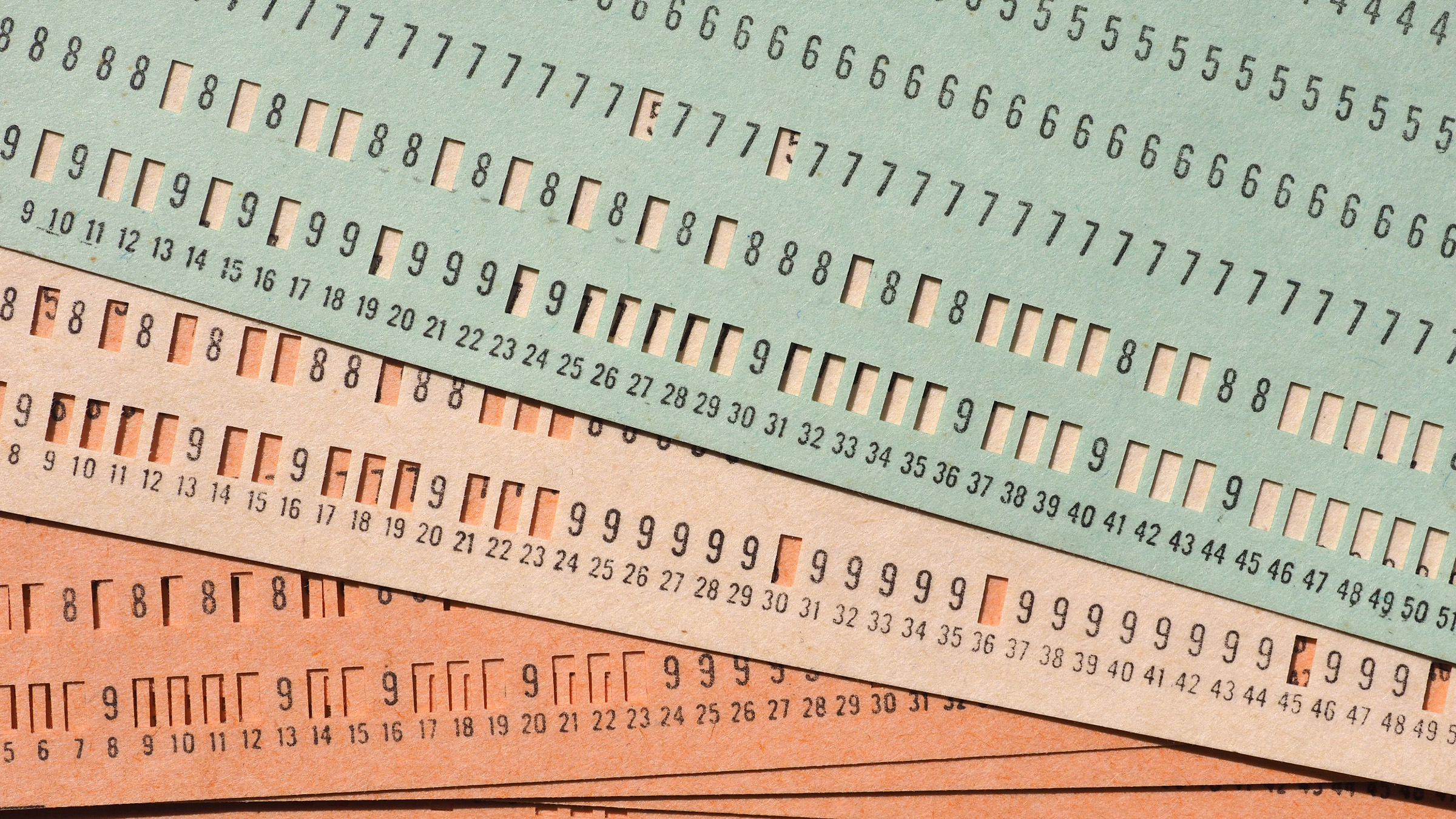 vintage punch cards for programming