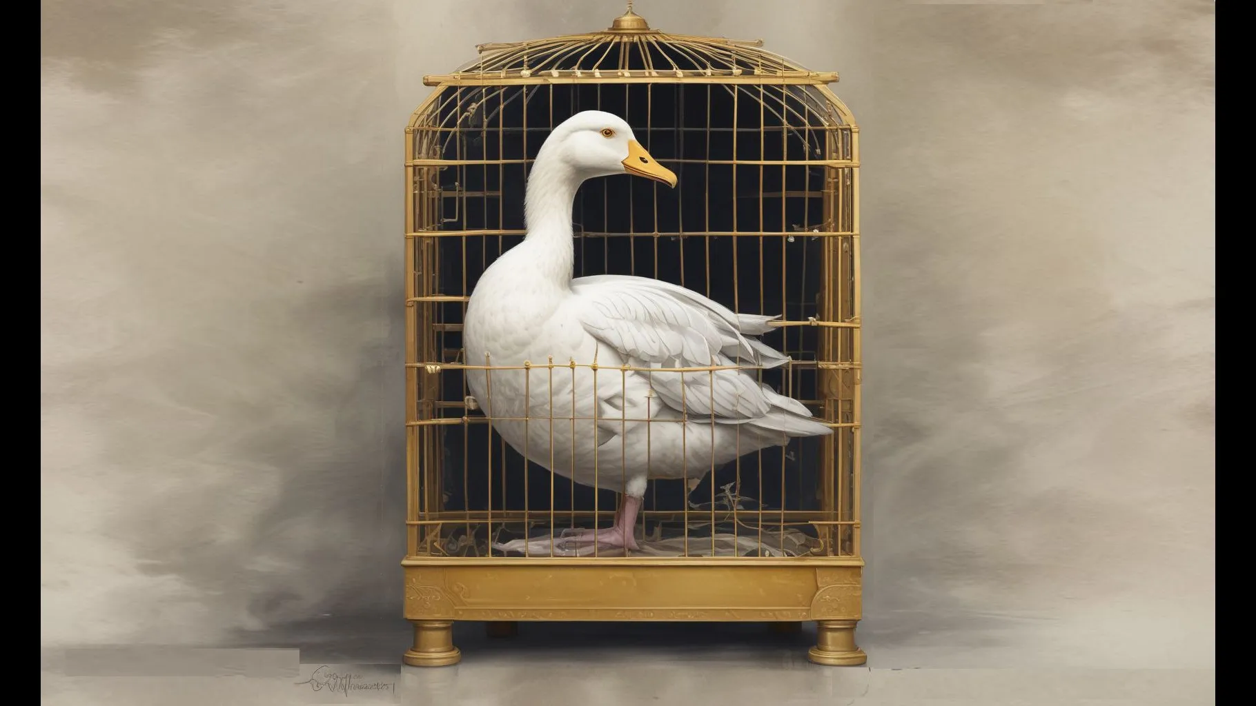 goose in golden cage